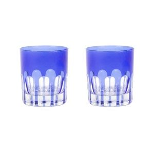 Sur Madam Rialto Glass Old Fashion Set/2, Moon Glow